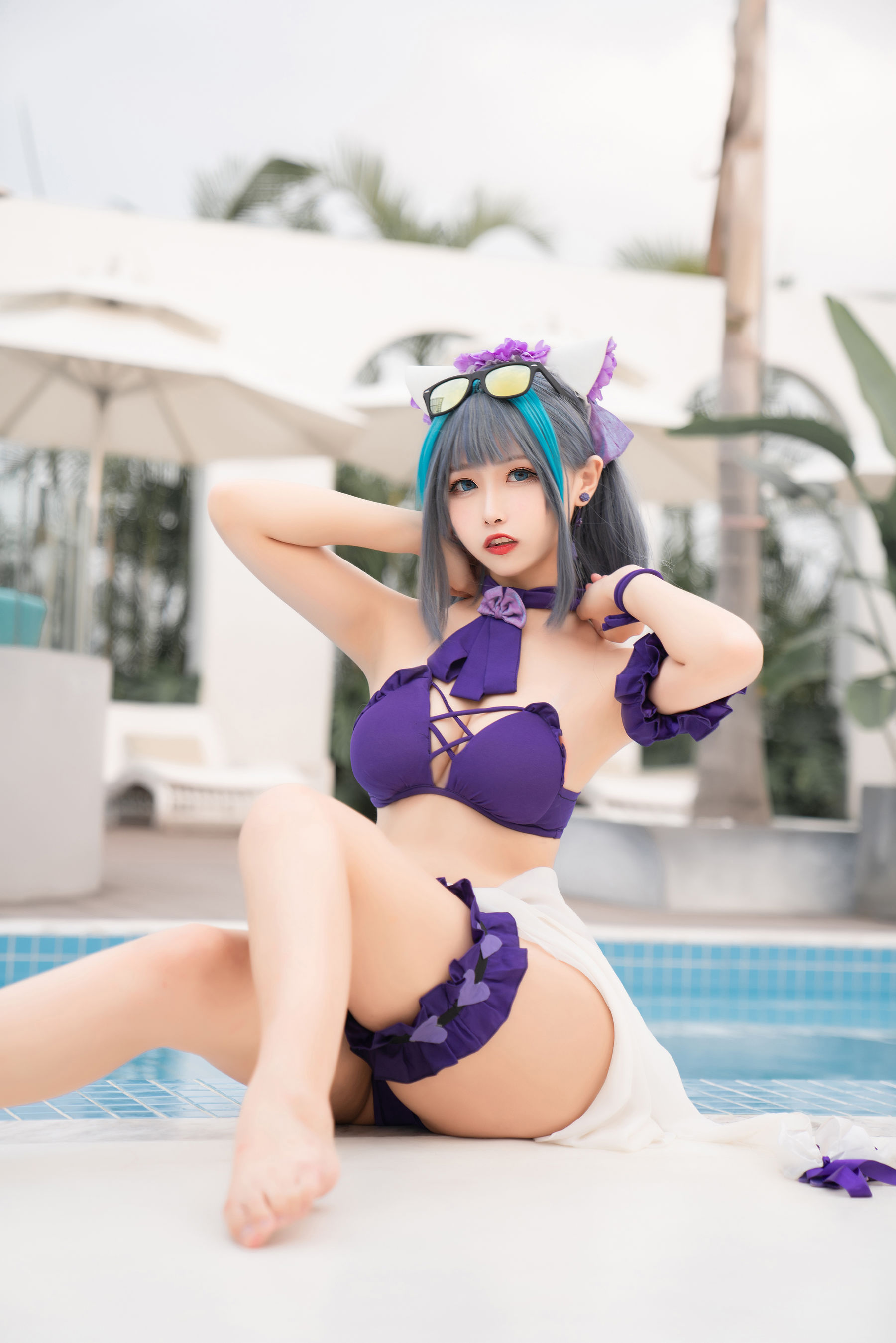 [COS福利]微博妹子Momoko葵葵–柴郡水着插图7